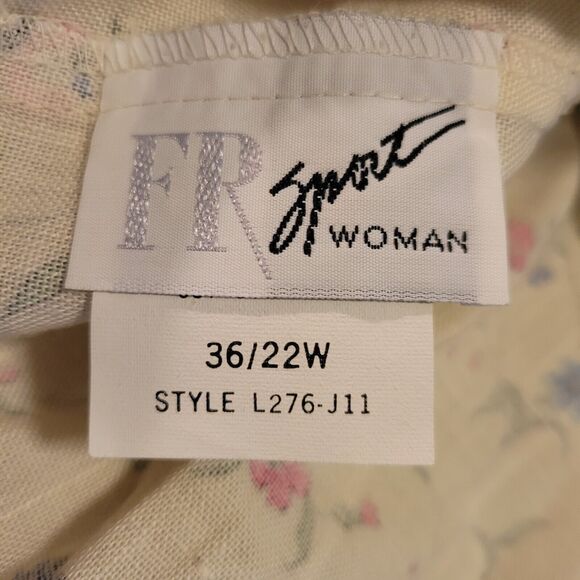 FR Woman Sport White Colorful Floral Lined Skirt Medium 33 Waist Elastic - Picture 6 of 7